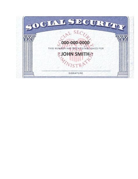 Social Security Card Template Vectors